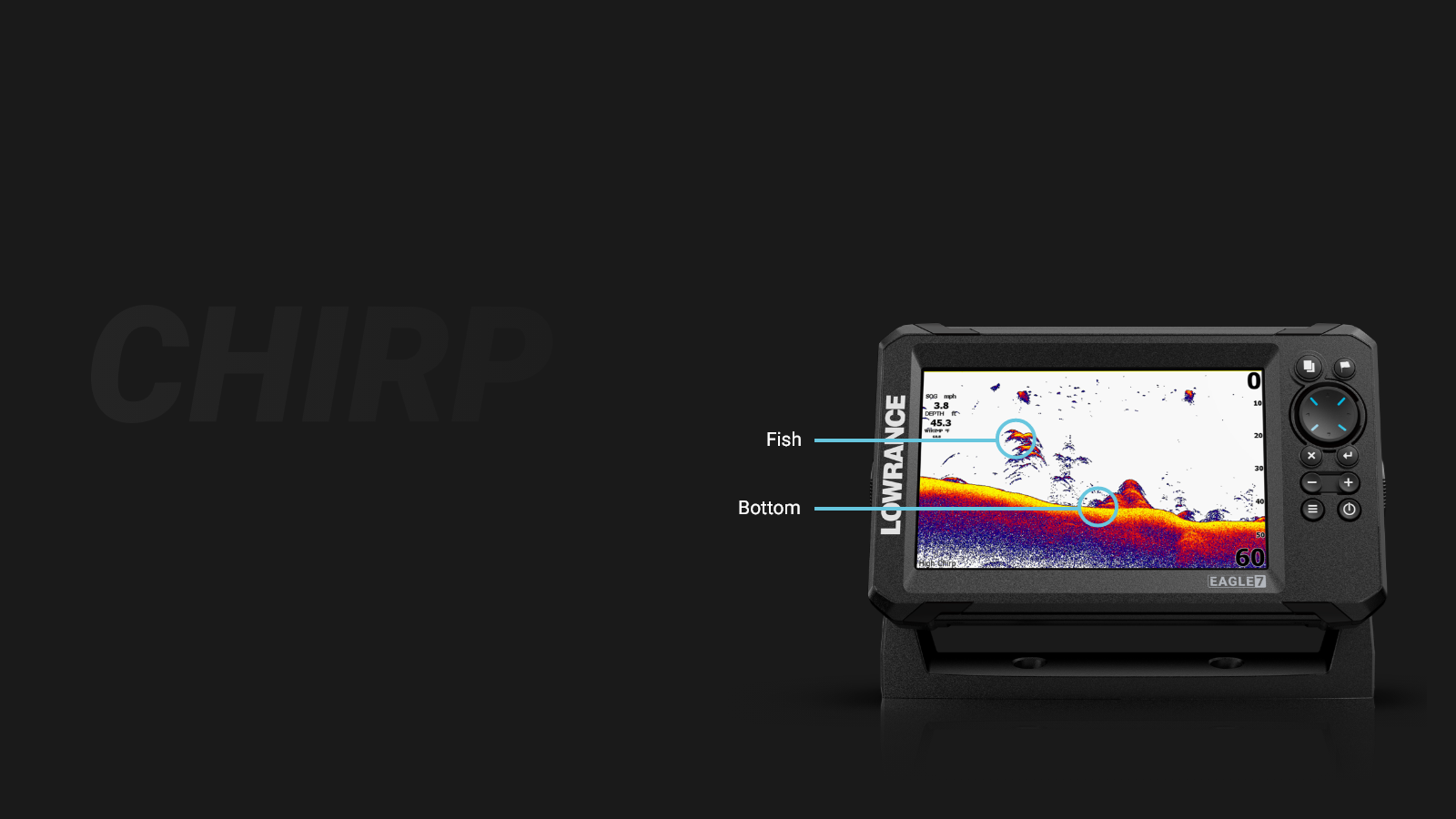 Chirp Sonar display features