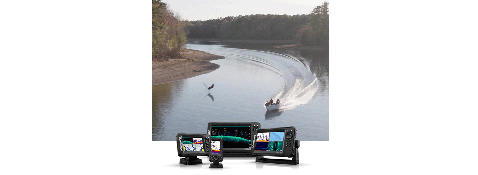 Collection of all the different sized Lowrance Eagle displays