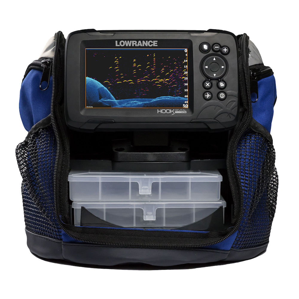 Lowrance Hook Reveal 5 SplitShot Fish Finder with SplitShot Transducer,  C-MAP Contour + 5 Graphics Card : : Sports & Outdoors