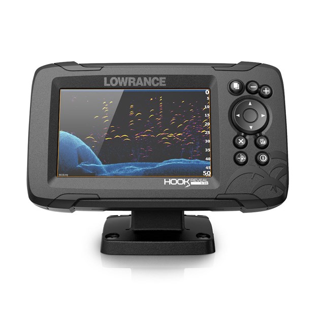 Lowrance Hook Reveal 5 Fish Finder - 5 Inch Screen with Transducer and  C-MAP Preloaded Map Options