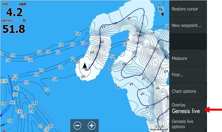 Карта глубин lowrance