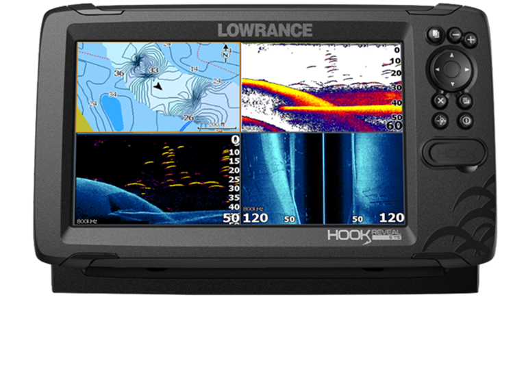 Lowrance HOOK Reveal 7x SplitShot - 7インチ フィッシュファインダー スプリットショットトランスデューサー  GPSプロッター アウトドア、釣り、旅行用品 即日可 